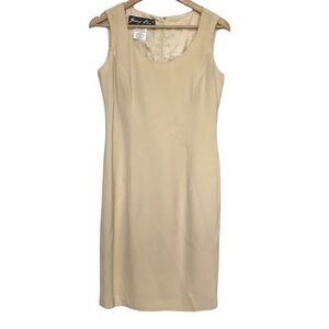 SUNNY Choi light yellow sleeveless knee length career dress sz 4